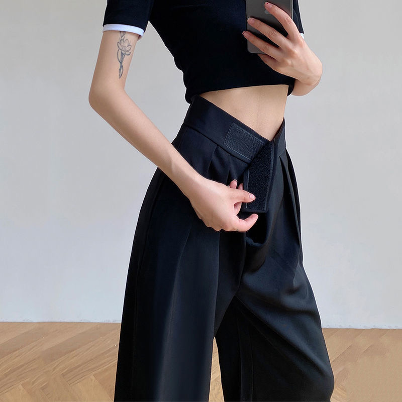 Title 6, High Waist Drape Casual Loose Suit Straight-leg...