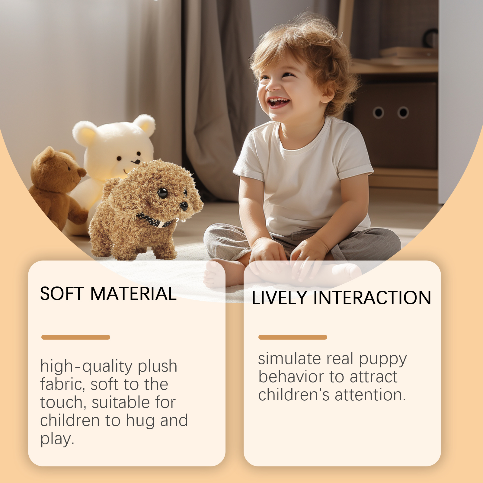 Cute Electric Plush Toy Dog, Interactive Realistic Puppy Toy For Kids thumbnail 4