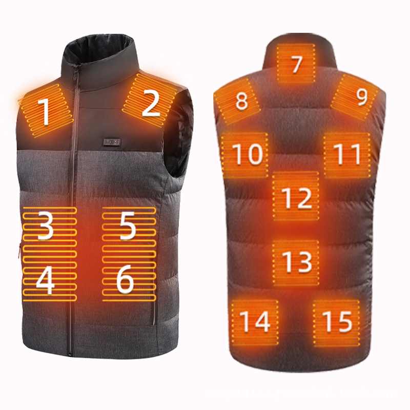 Title 2, Zone 15 zelfverwarmend vest met digitale displa...