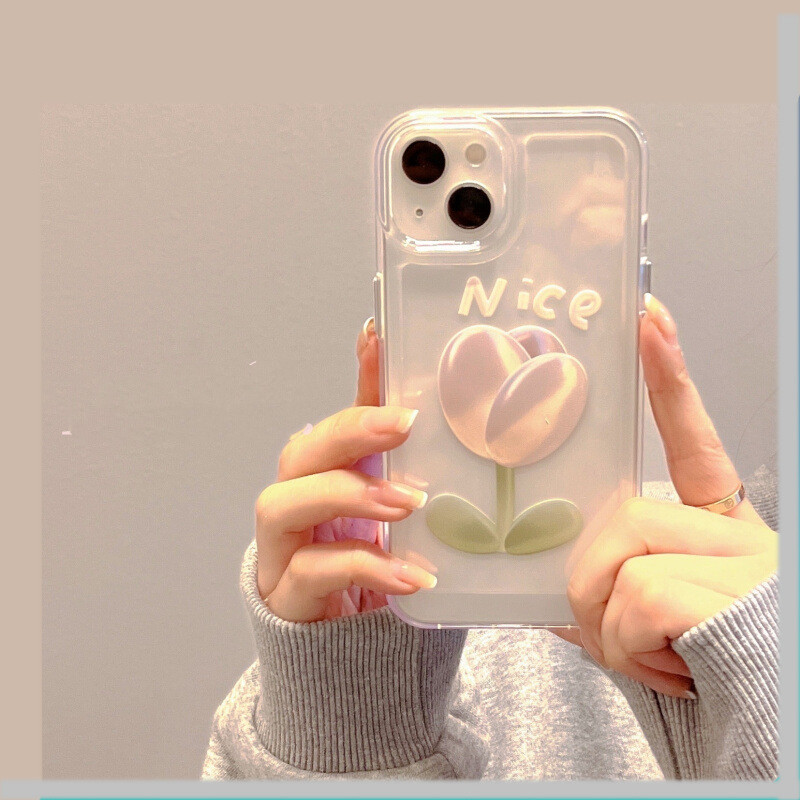 Three-dimensional Flower Transparent Simple Mobile Phone Case - Image 2