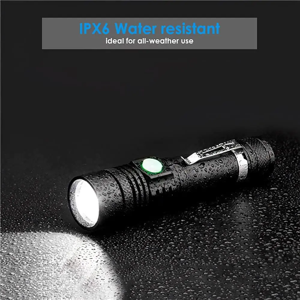 Telescopic Zoom USB Rechargeable T6 Strong Flashlight