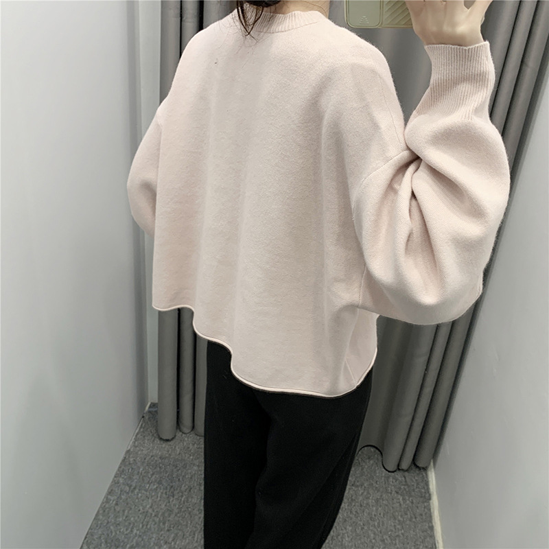 Title 4, Round Neck Pullover Loose Version Sweet Short M...