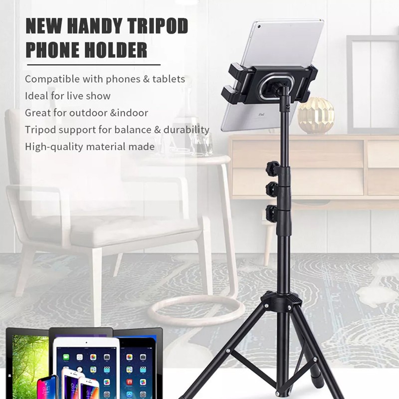 Adjustable Floor Tablet Tripod Stand 4.7-12.9 Phone Holder For IPad — image 2