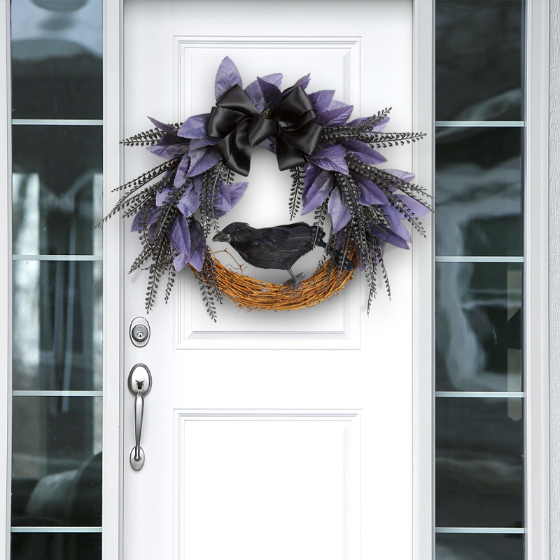 Halloween bowknot crow garland door hanging (halloween bow