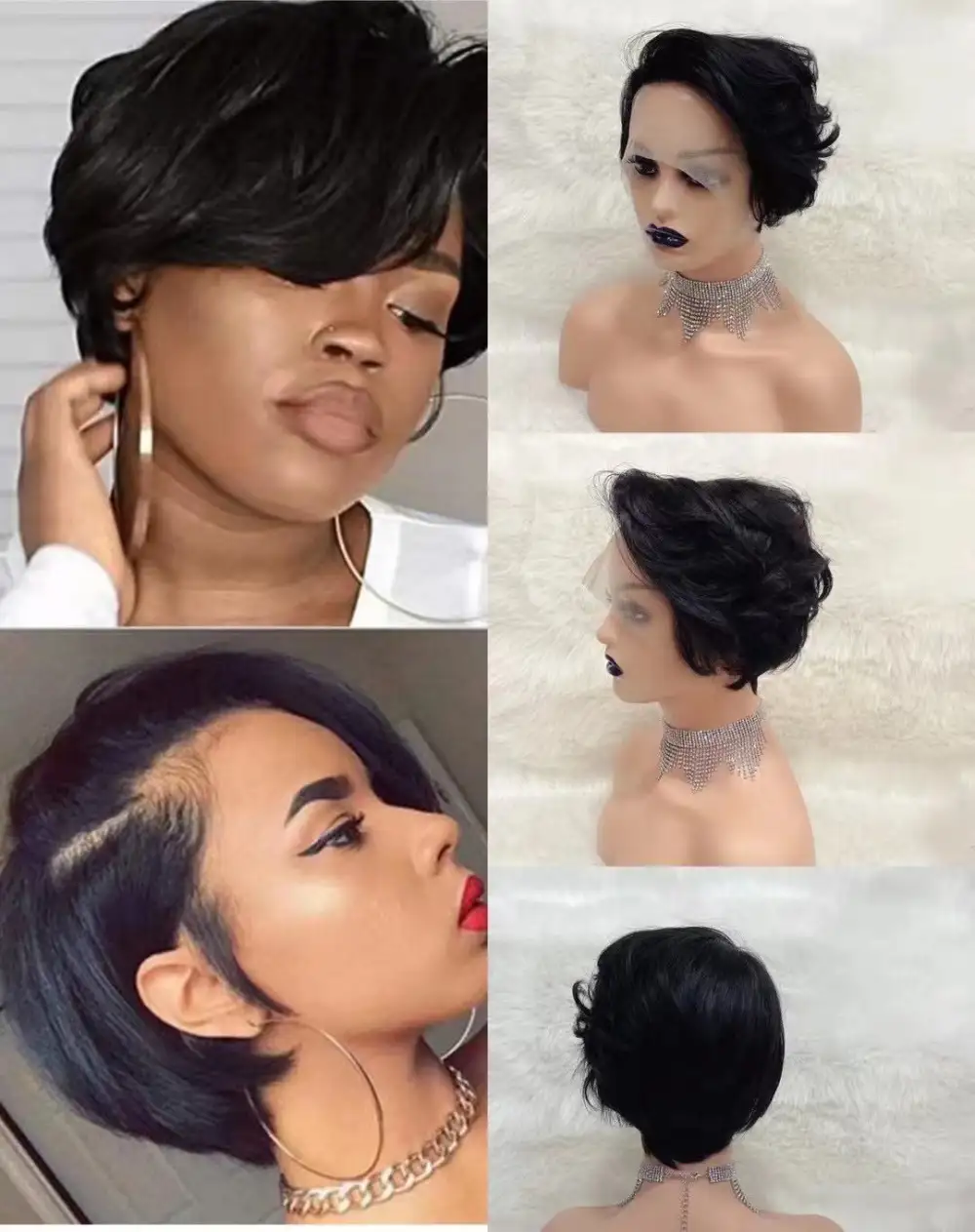 T-shaped Bob Head Wizard Cut Wig Can Be Hot