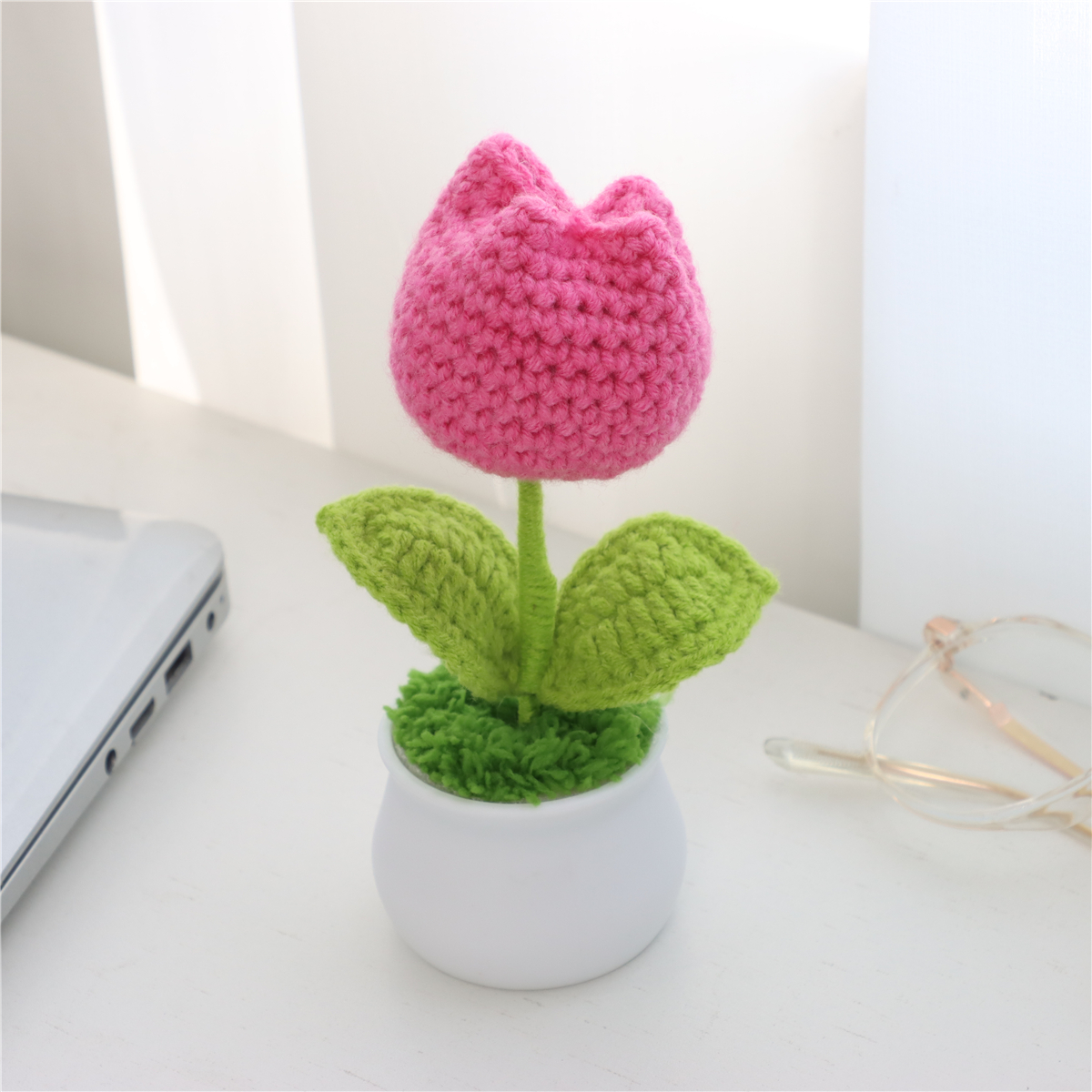 Crochet Tulip Potted Ornament, picture 3 of 5