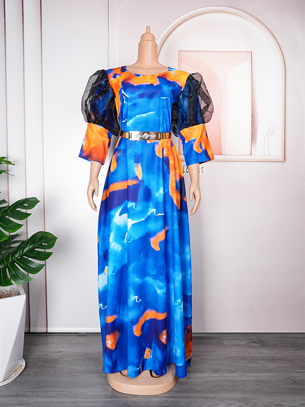 Printed Long Dress Women's Clothing