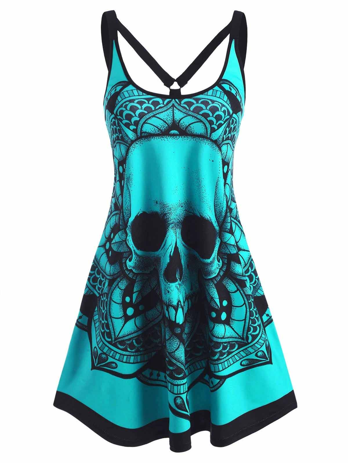Fashion Halloween Print Sleeveless Dress