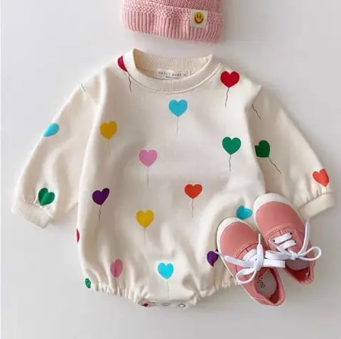 Baby Wrapping Clothes Korean Style Love Print Romper