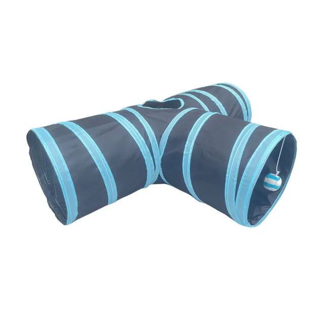 Rabbit Cat Tunnel Suede Cat Three Channel Foldable Pet Supplies Blue - Shop at LoveMi