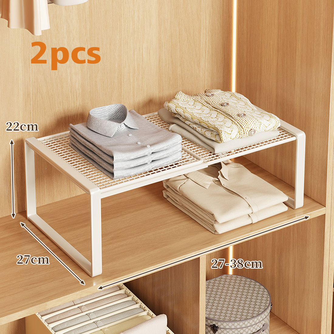 Extendable Wardrobe Tiered Shelves, Storage Rack,cabinet — image 9