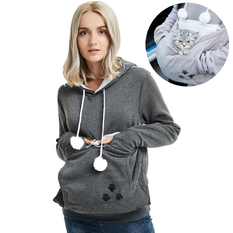 Cute Hoodies Pullover Sweatshirts with Pet Pocket for Cat