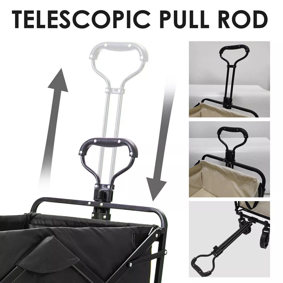 Large Foldable Outdoor Garden Beach Camping Trolley Cart 4 Wheel UK 8