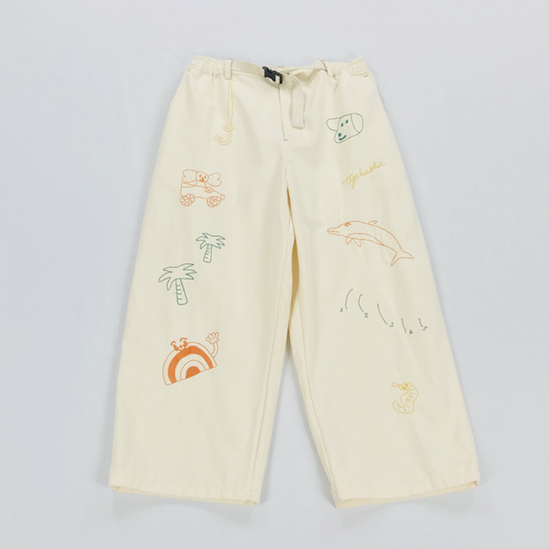 Title 5, Off-White Bloomers Cropped Hose für Damen. Luft...