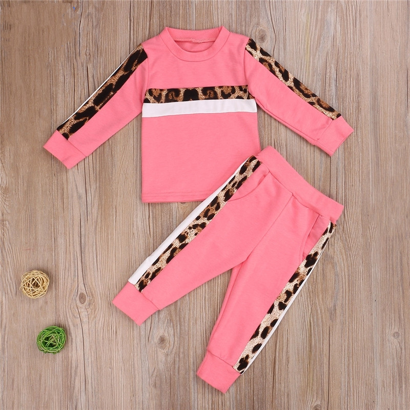 Winter Children Leopard Tracksuits 1