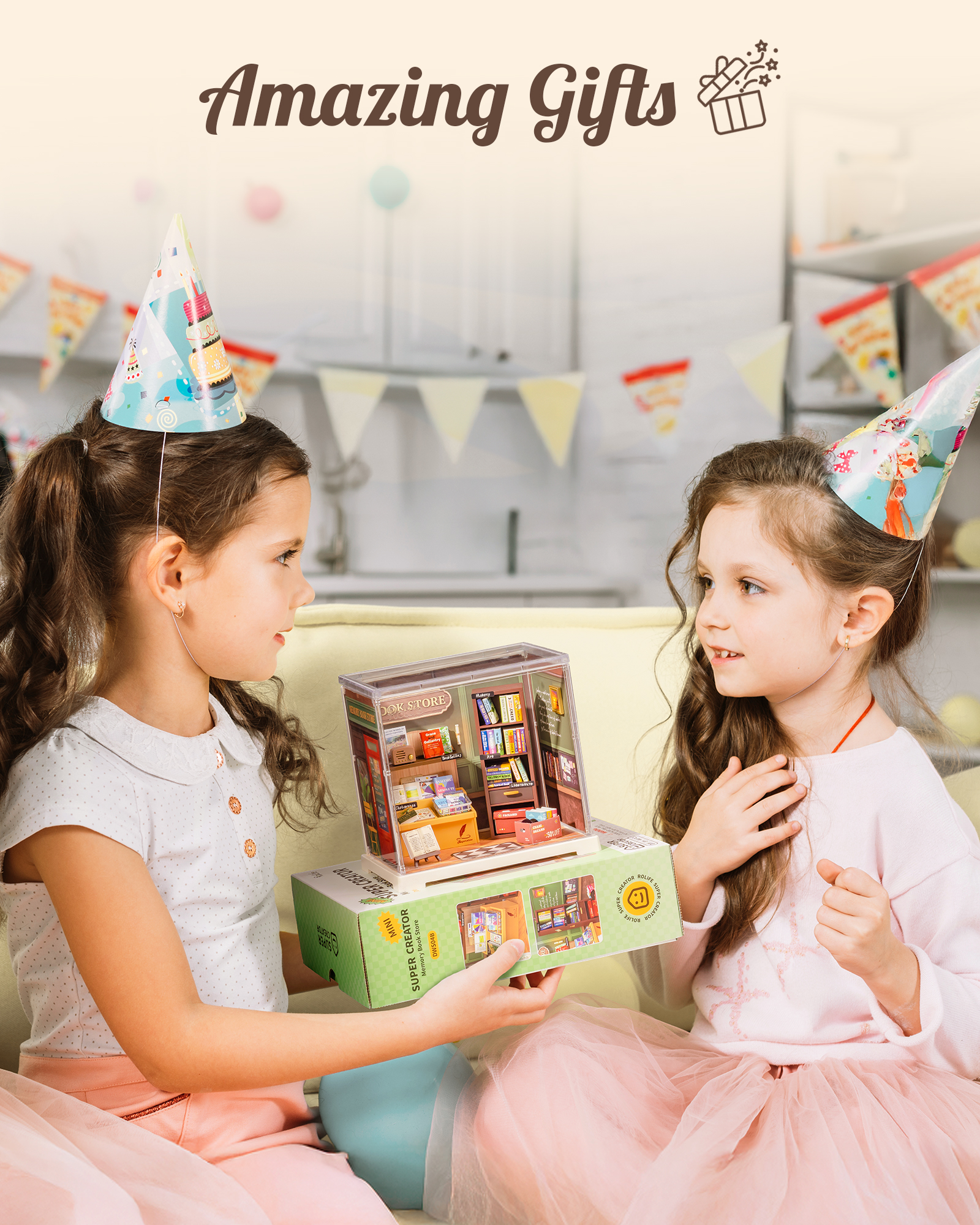 Rolife Super Creative DIY Plastic Mini House Set - 3D Puzzle With Dust Cover, Compatible With Mini Figures, Multiple Themes Available, Home Decor, Teen And Adult Gift