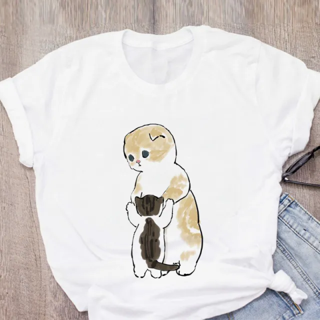 Personality Cute Cat Print Fashion Girlfriends Couple T shirt - Shop at LoveMi