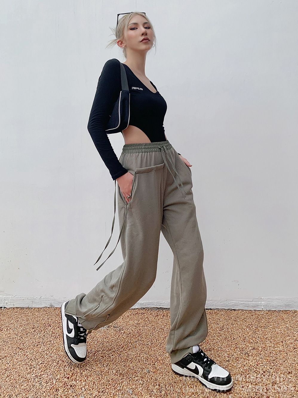 Round Neck Bottoming Bodysuit Slim Long Sleeves