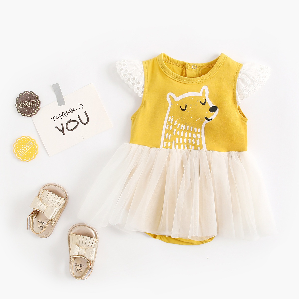 Mesh Newborn Romper Lace Baby Bodysuit - Image 4
