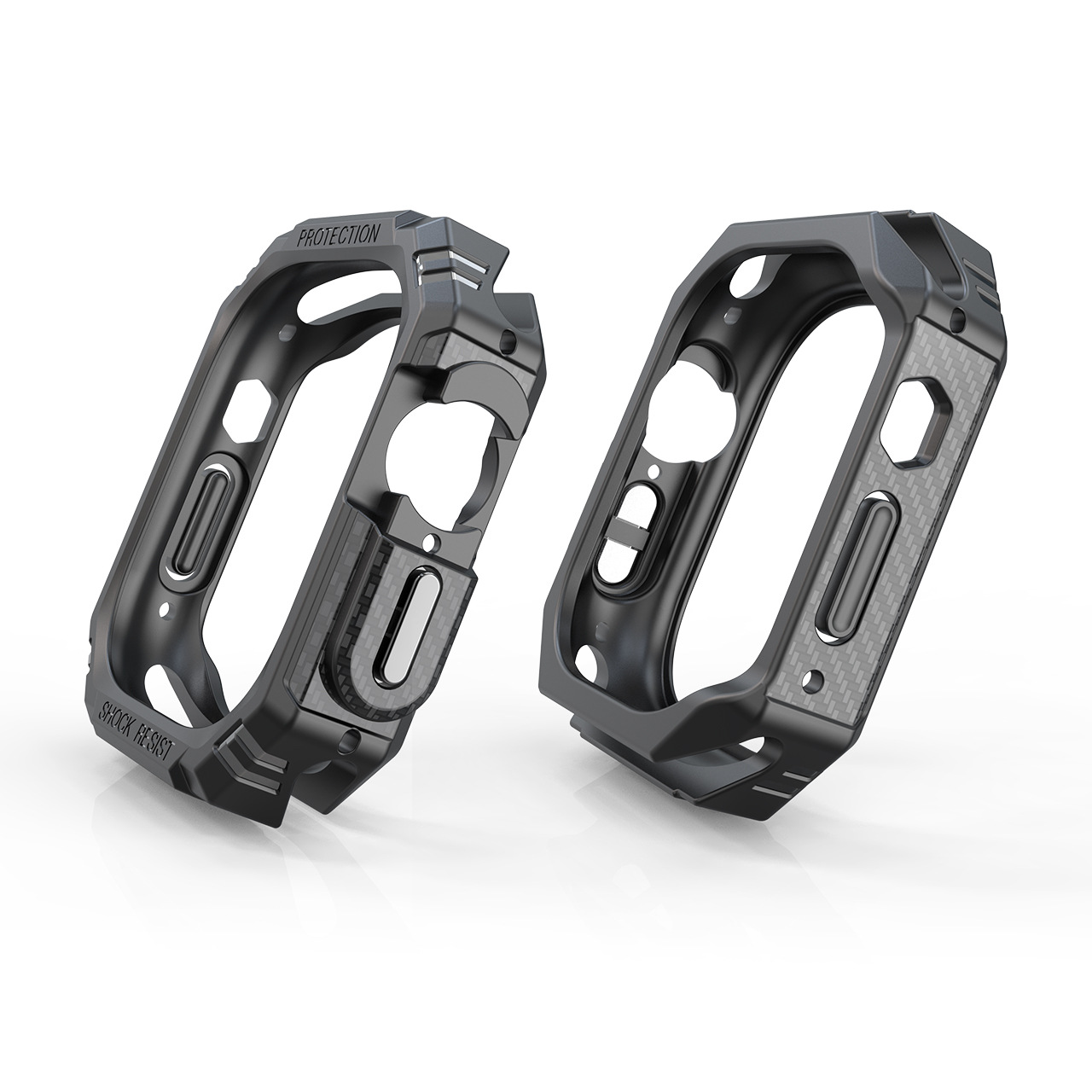 Carbon Fiber Half Pack Electroplating TPU Anti-fall Watch Protective Case - Image 4