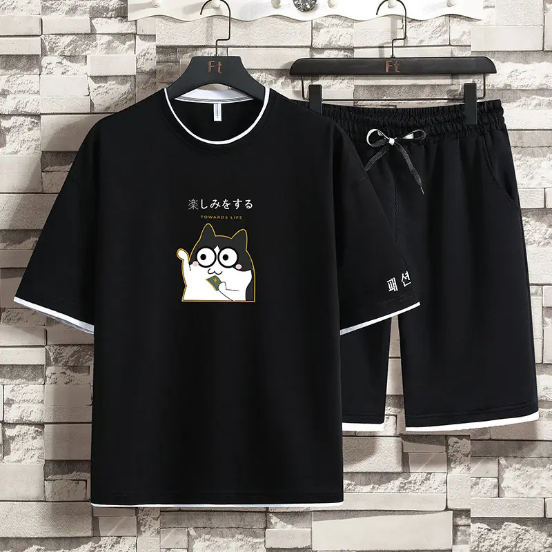 Two-Pack Summer Black Tide Brand Embroidered Shorts