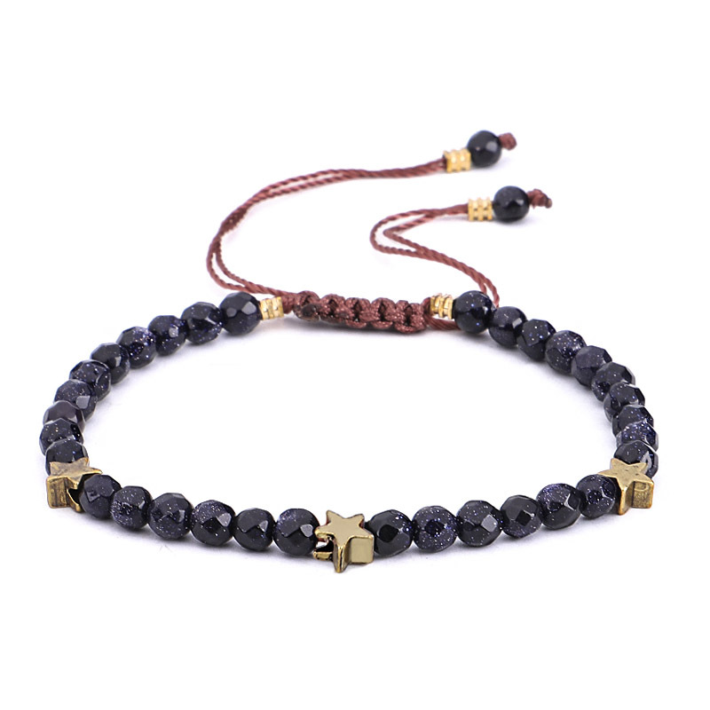 Imitation Agate Bracelet With Faceted Crystal