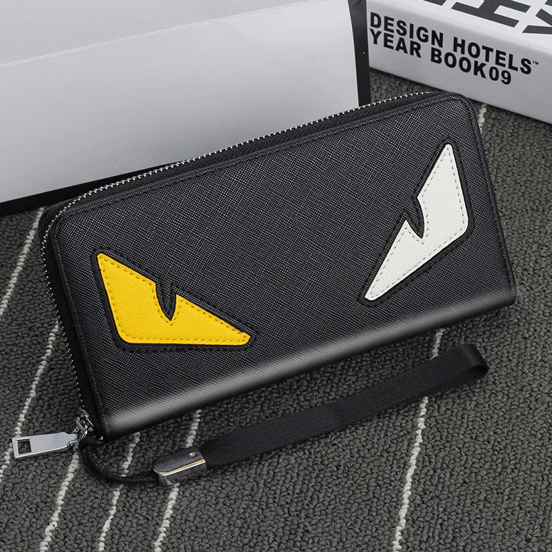 Men's Zipper Multi-card Cross Pattern Clutch - White