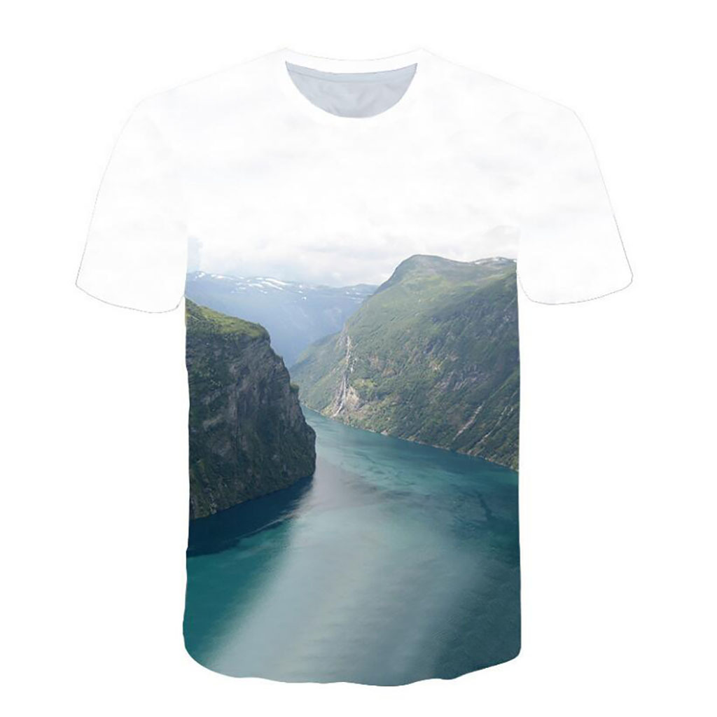 Title 2, Heren T-shirt met 3D Wanli Snow Mountain print,...