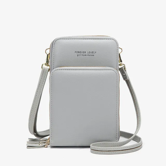 Crossbody Bag Women Tri fold Pockets Phone Bags Grey - Shop at LoveMi