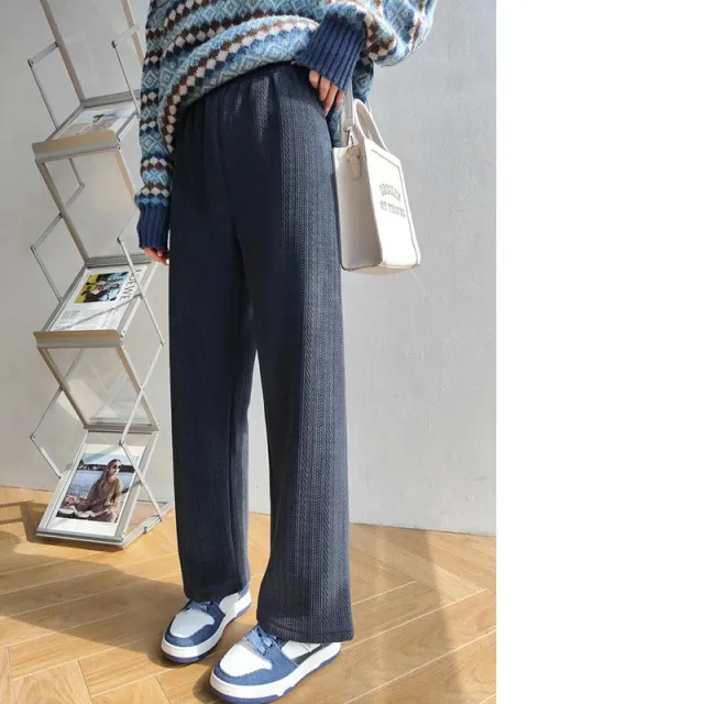Autumn And Winter Plus Fleece Slim Loose Women's Pants Grey - Shop at LoveMi