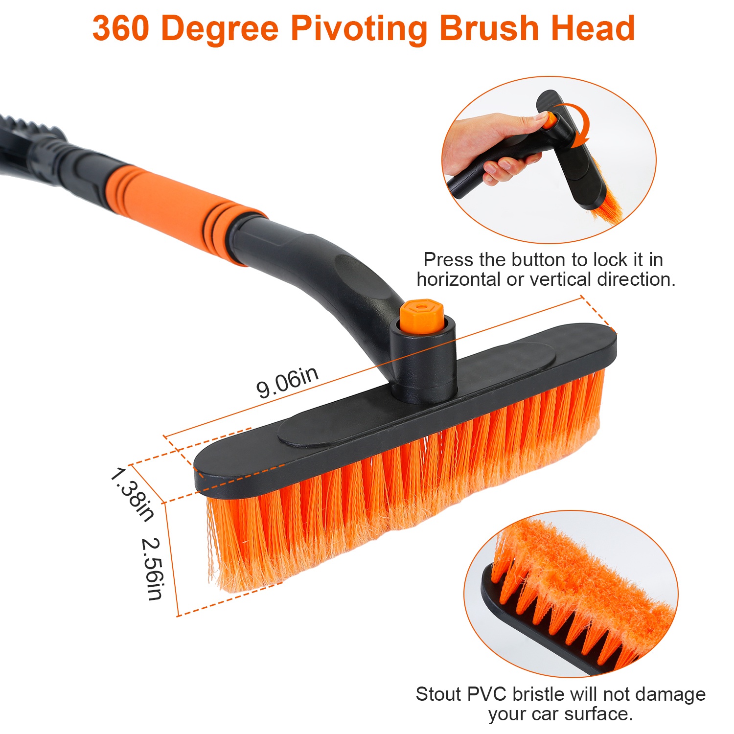 3 Color Options -- 1Pc 3 In 1 Windshield Ice Scraper Extendable Car Snow Removal Tool Telescoping Car Broom Snow Shovel Automobile Frost Removal - Image 21