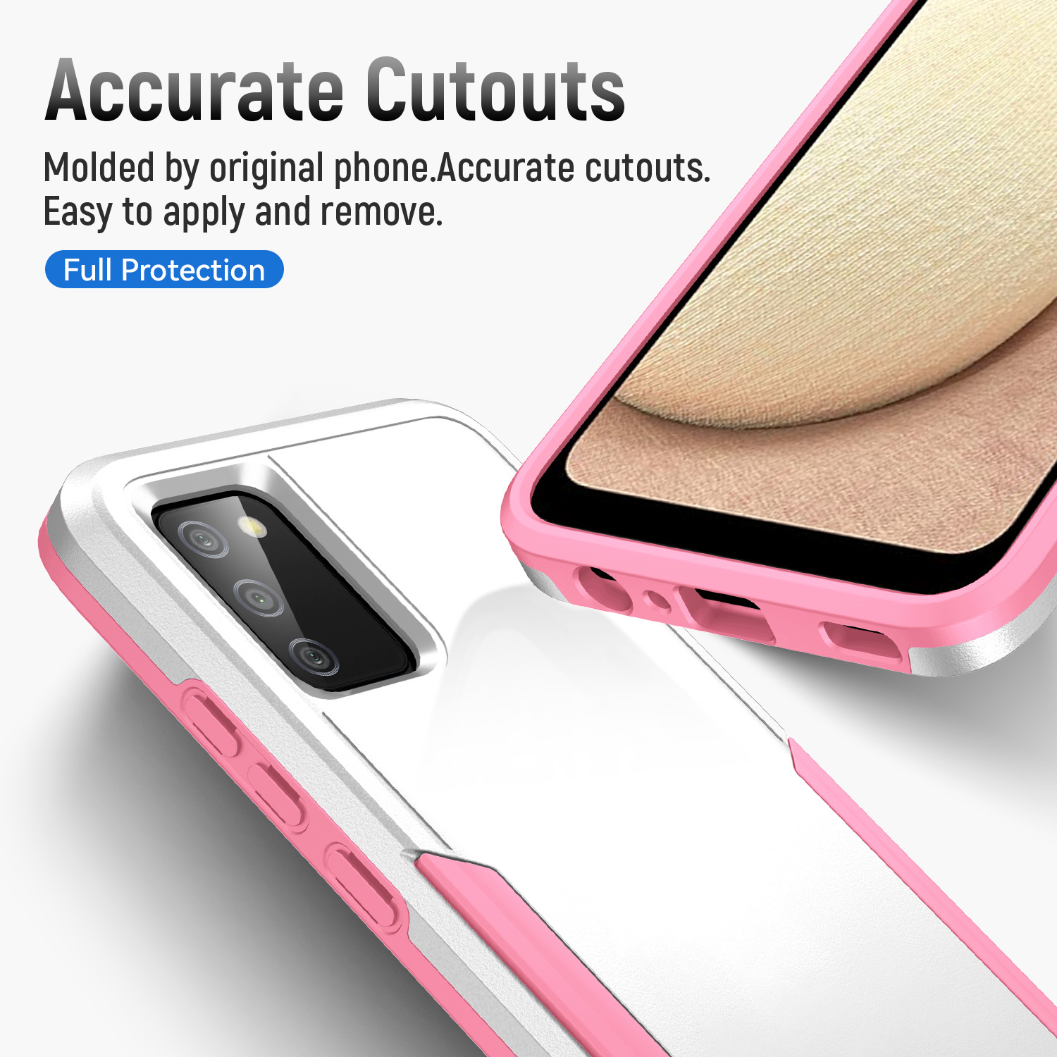 Coque de téléphone Trailblazer 2-en-1 unie avec charge sans fil – noire – A32 4G