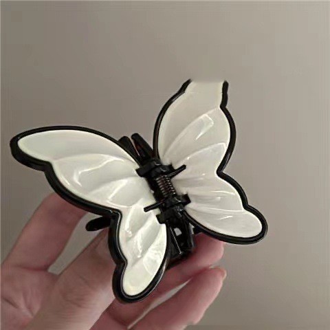 Vintage French Acrylic Butterfly Clasp White - Shop at LoveMi