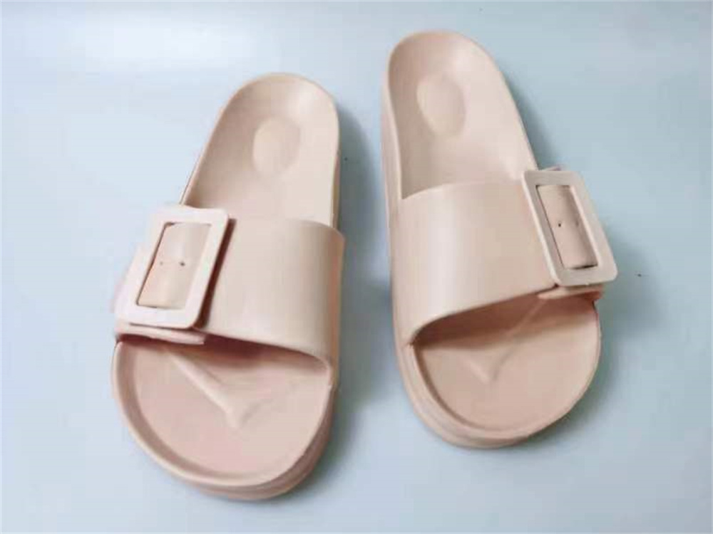 Solid Buckle Home Slippers Summer Non-slip Floor Bathroom Slipper Women Garden House Shoes — image 14 of 14