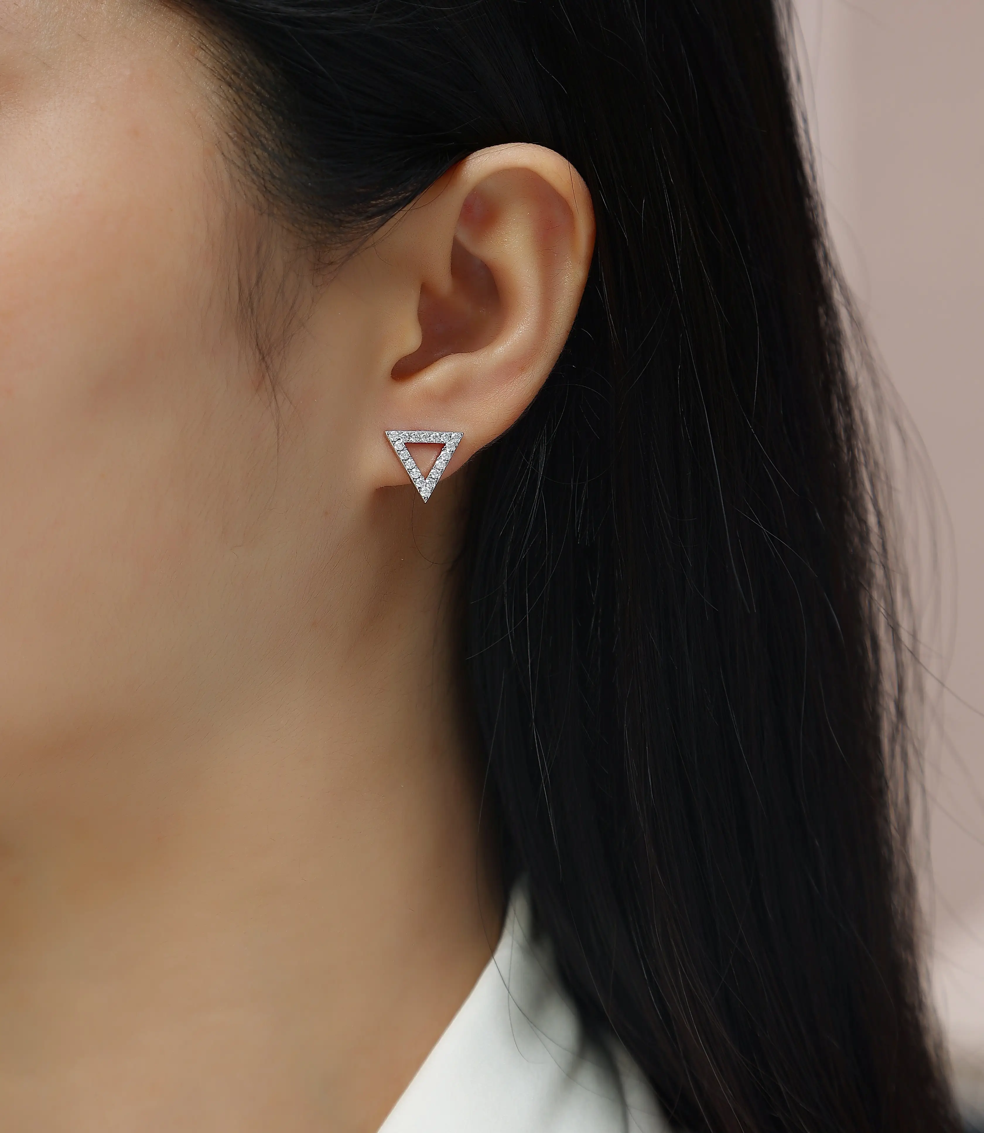 1Unique - Set With Moissanite S925 Sterling Silver And Platinum-plated Stud Earrings, Fashionable, Trendy And Affordable Jewelry Prohibit Tk Sales