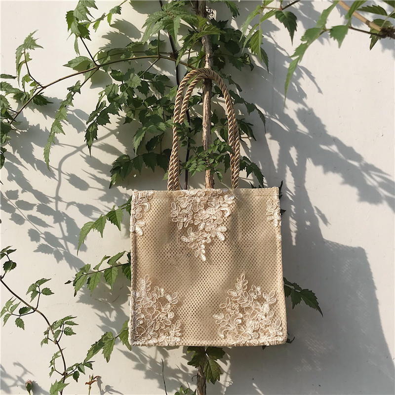 One shoulder Portable Light Vintage Shopping Tote Bag Khaki - Shop at LoveMi