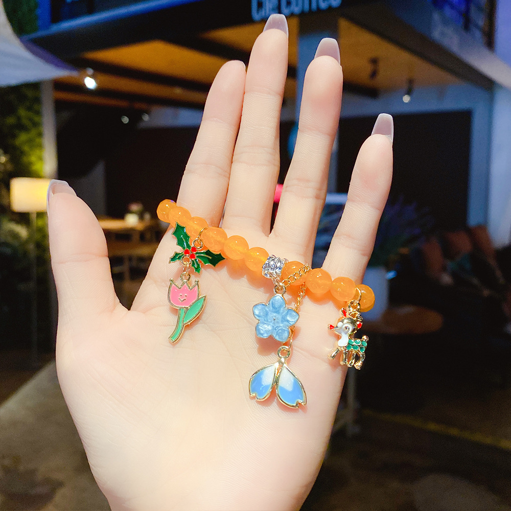 New Christmas Snowman Socks Bracelet Alloy Drop Oil