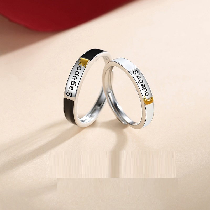 Title 4, Fashion Creativity Black and White Open Ring Su...