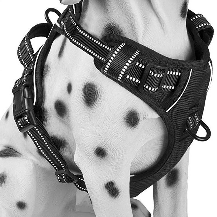 Medium And Large Dog Pet Chest Harness Breathable Reflective Vest style Vest Dog Harness Big Dog Chest Harness Explosion proof Customized Black - Shop at LoveMi