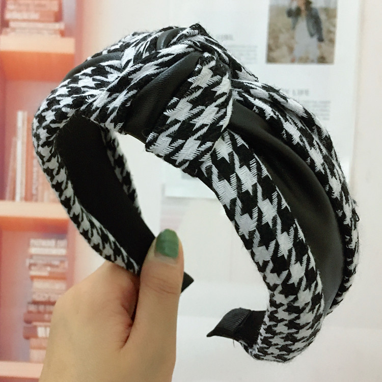 Title 4, Houndstooth Wide-brim Retro Headband Adult Hair...