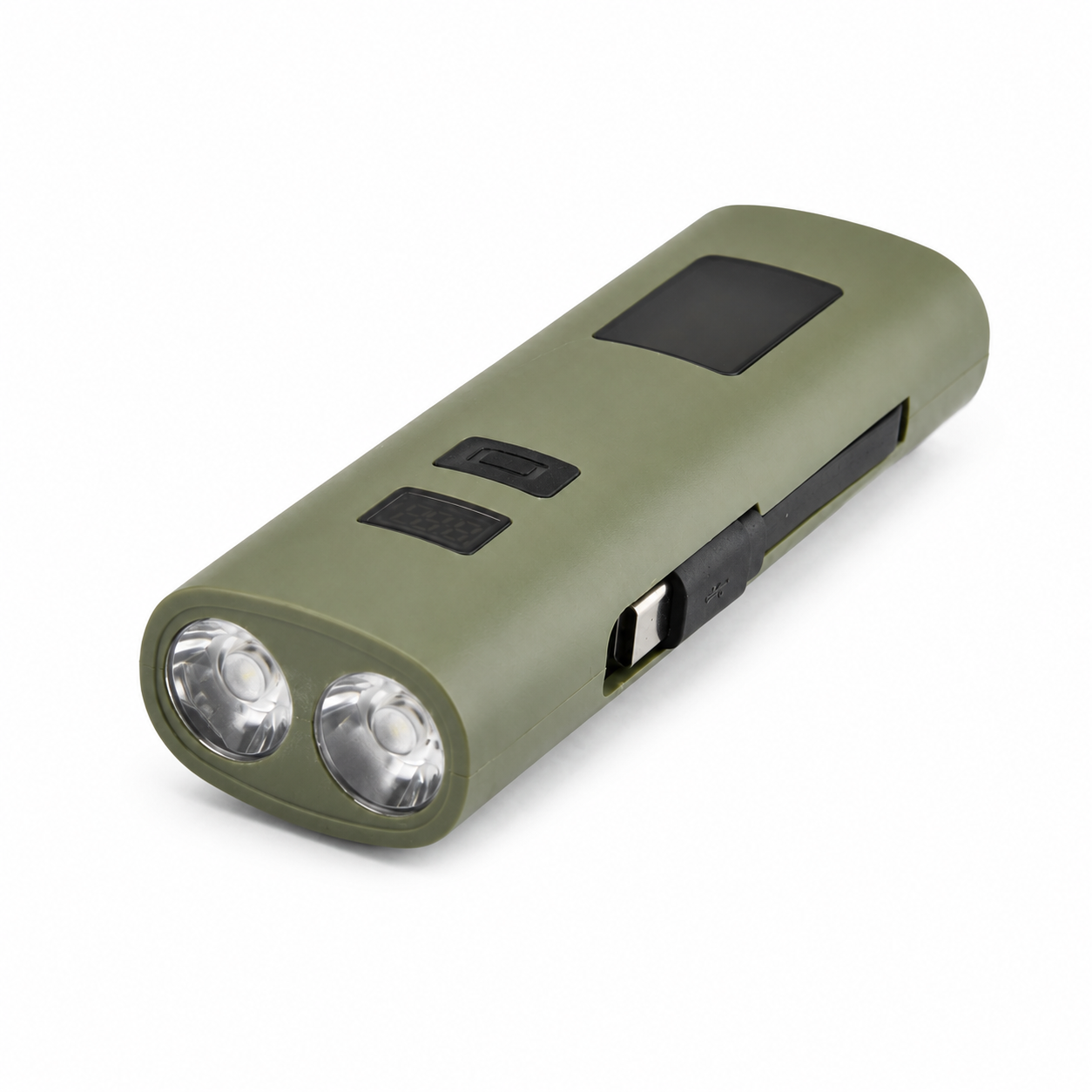 Rechargeable Z818 Green Portable Bicycle Flashlight Power Bank Outdoor Emergency Light LED Torch