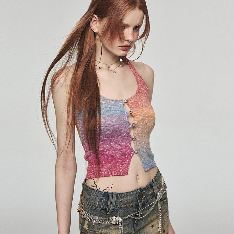 Sweet Cool Colorful Holiday Halter Backless Sling