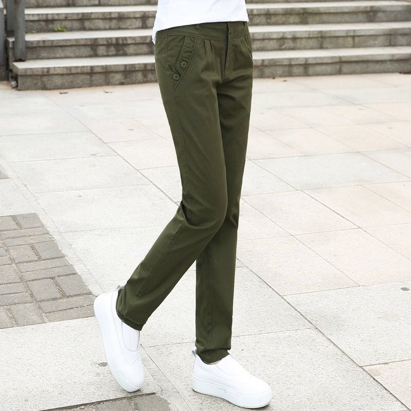 Title 2, Casual Pants Elastic Feet Loose High Waist