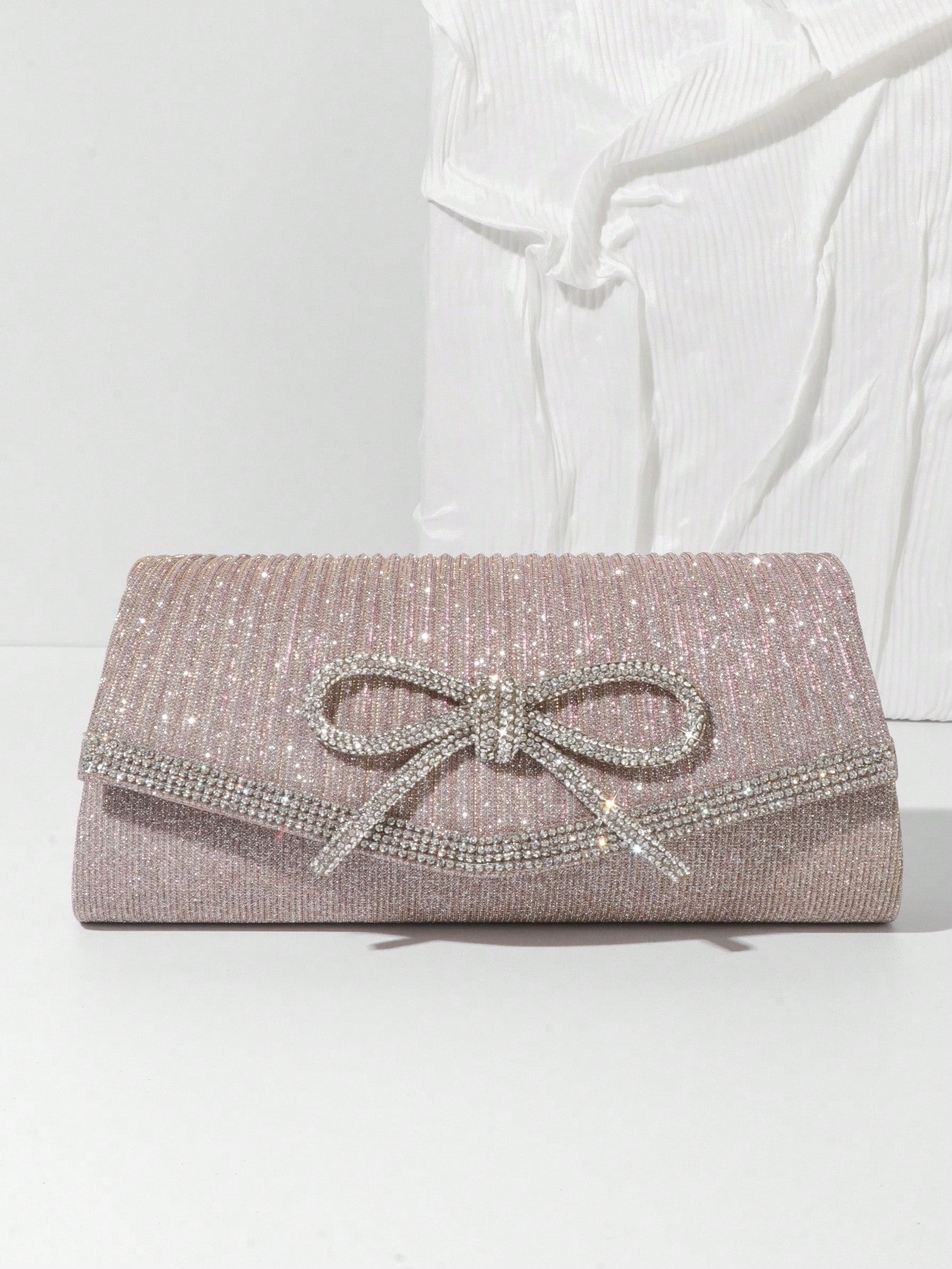 Bow Evening Bag Sparkly Clutch Purses For Women Wedding Glitter Rhinestone Party Prom Purse Dressy Clutch Bags