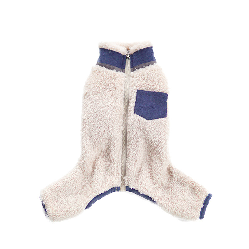 Pet Winter Plush Collar Padded Coat Blue - Shop at LoveMi