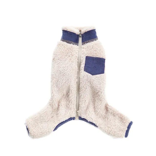 Pet Winter Plush Collar Padded Coat Blue - Shop at LoveMi