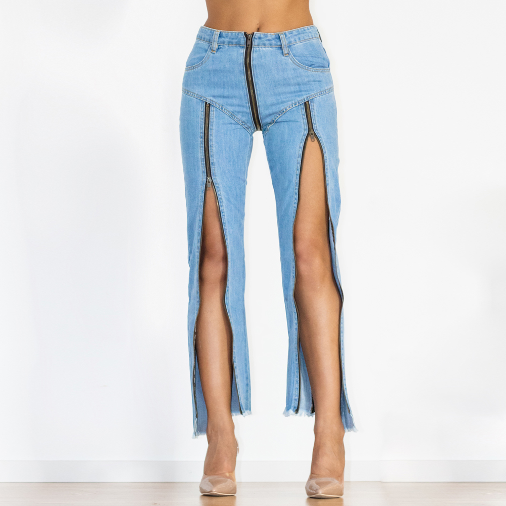 Title 7, Jeans Shascullfites Feminina Dividida Reta Azul...