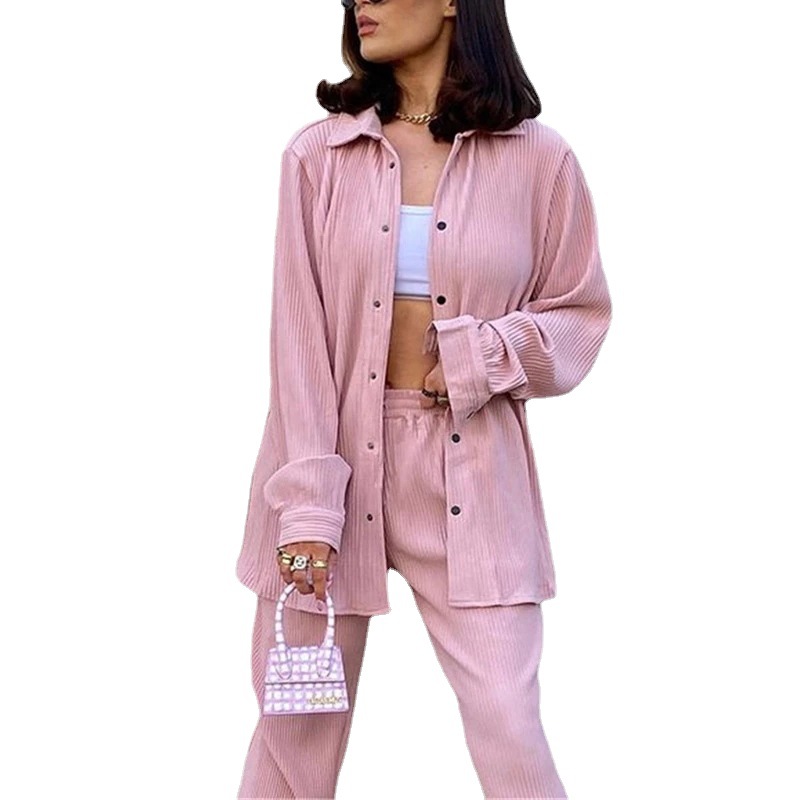 Lapel Shirt Temperament Everyday Wide Leg Trousers Suit