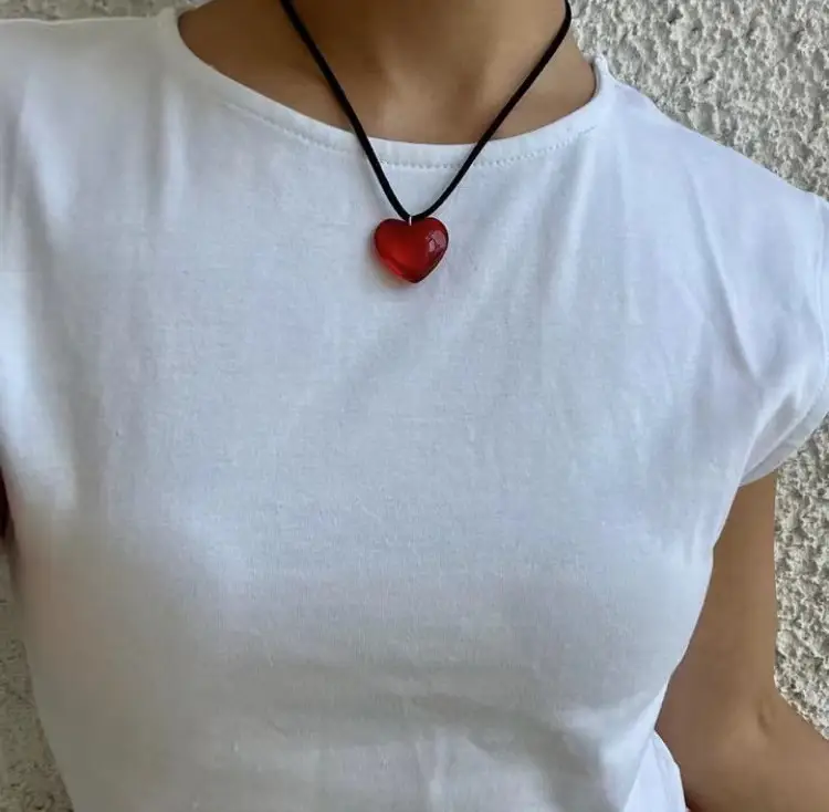Fashionable Personality Hundred Match Heart-shaped Crystal Pendant Necklace