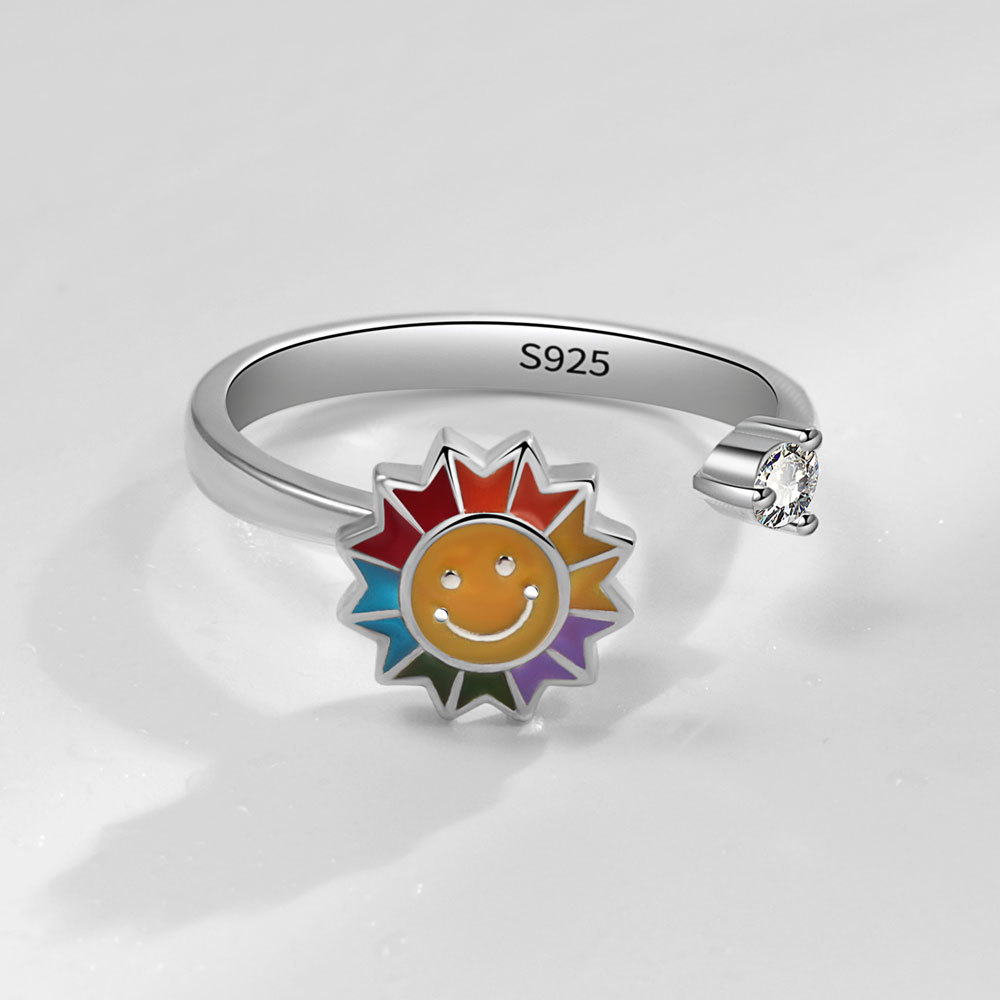 Title 3, Fashion Adjustable Sunflower Rotating Ring